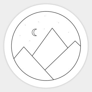 Starry mountain range (black) Sticker